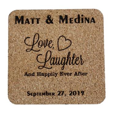 Personalized Happily Ever After Wedding or Anniversary Coasters